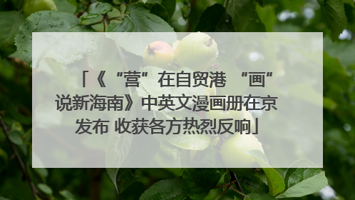 《“营”在自贸港 “画”说新海南》中英文漫画册在京发布 收获各方热烈反响