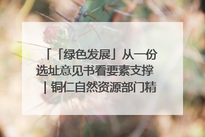 「绿色发展」从一份选址意见书看要素支撑｜铜仁自然资源部门精准服务助力项目落地