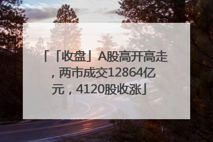 「收盘」A股高开高走，两市成交12864亿元，4120股收涨