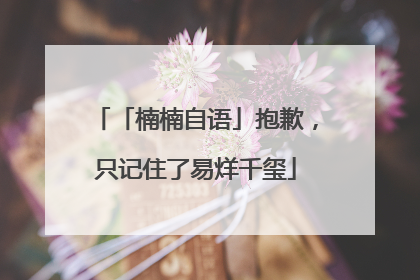 「楠楠自语」抱歉，只记住了易烊千玺
