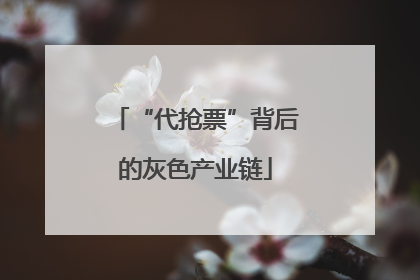 “代抢票”背后的灰色产业链