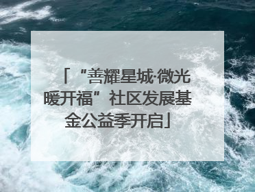“善耀星城·微光暖开福”社区发展基金公益季开启
