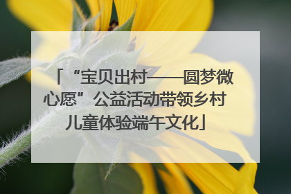 “宝贝出村——圆梦微心愿”公益活动带领乡村儿童体验端午文化