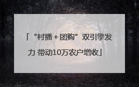 “村播＋团购”双引擎发力 带动10万农户增收