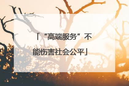 “高端服务”不能伤害社会公平
