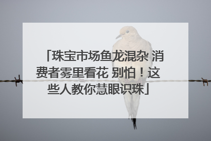 珠宝市场鱼龙混杂 消费者雾里看花 别怕！这些人教你慧眼识珠