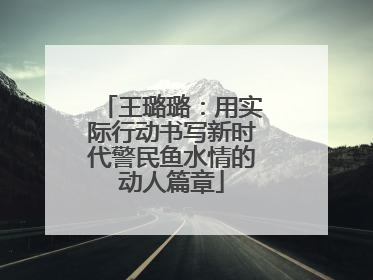王璐璐：用实际行动书写新时代警民鱼水情的动人篇章