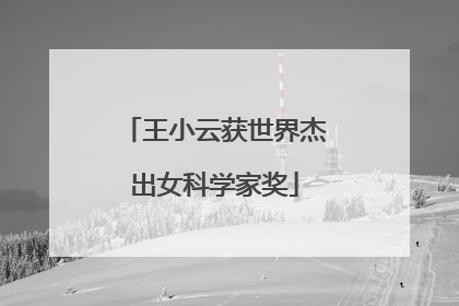 王小云获世界杰出女科学家奖