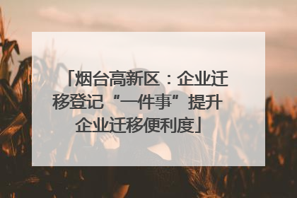 烟台高新区：企业迁移登记“一件事”提升企业迁移便利度