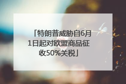 特朗普威胁自6月1日起对欧盟商品征收50%关税
