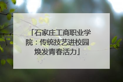 石家庄工商职业学院：传统技艺进校园焕发青春活力