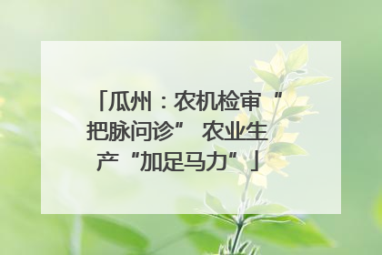 瓜州：农机检审“把脉问诊” 农业生产“加足马力”