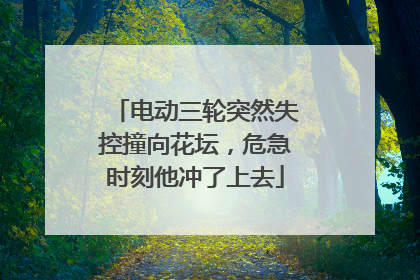 电动三轮突然失控撞向花坛，危急时刻他冲了上去