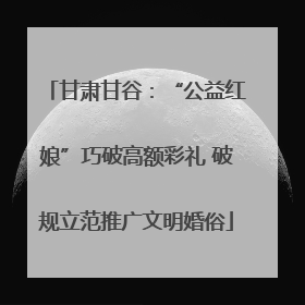 甘肃甘谷：“公益红娘”巧破高额彩礼 破规立范推广文明婚俗