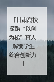 甘肃高校探路“以创为梯”育人 解锁学生综合创新力