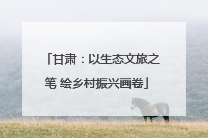 甘肃：以生态文旅之笔 绘乡村振兴画卷