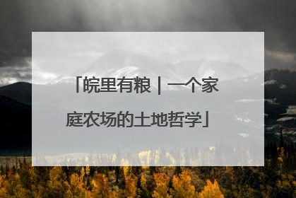 皖里有粮｜一个家庭农场的土地哲学