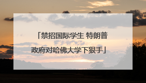 禁招国际学生 特朗普政府对哈佛大学下狠手