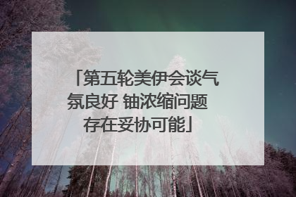 第五轮美伊会谈气氛良好 铀浓缩问题存在妥协可能