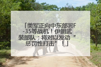 美军正向中东部署F-35等战机！伊朗武装部队：将对以发动“惩罚性打击”！