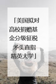 美国拟对高校捐赠基金分级征税 矛头直指精英大学