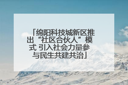 绵阳科技城新区推出“社区合伙人”模式 引入社会力量参与民生共建共治