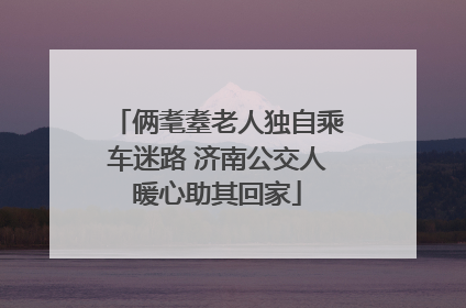 俩耄耋老人独自乘车迷路 济南公交人暖心助其回家