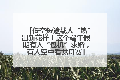 低空短途载人“热”出新花样！这个端午假期有人“包机”求婚，有人空中看龙舟赛