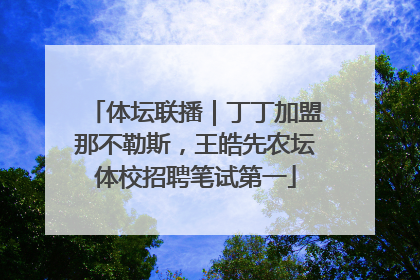 体坛联播｜丁丁加盟那不勒斯，王皓先农坛体校招聘笔试第一