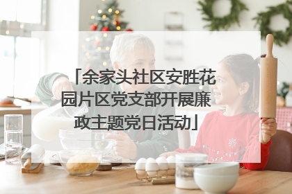 余家头社区安胜花园片区党支部开展廉政主题党日活动