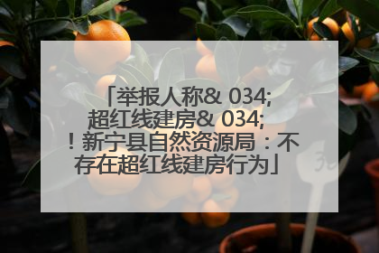 举报人称& 034;超红线建房& 034;！新宁县自然资源局：不存在超红线建房行为