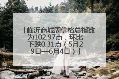 临沂商城周价格总指数为102.97点，环比下跌0.31点（5月29日—6月4日）