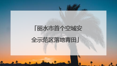 丽水市首个空域安全示范区落地青田