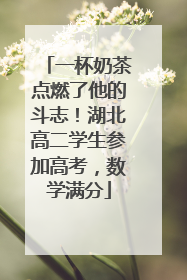 一杯奶茶点燃了他的斗志！湖北高二学生参加高考，数学满分