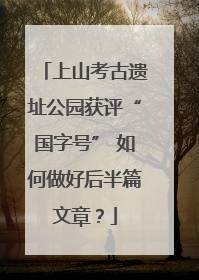 上山考古遗址公园获评“国字号” 如何做好后半篇文章？