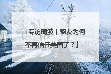 专访周波丨盟友为何不再信任美国了？