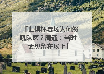 世俱杯赛场为何怒吼队医？周通：当时太想留在场上
