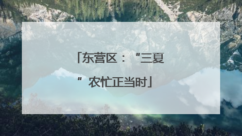 东营区：“三夏”农忙正当时