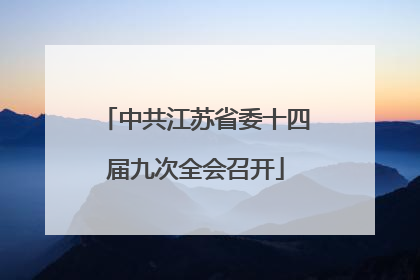 中共江苏省委十四届九次全会召开