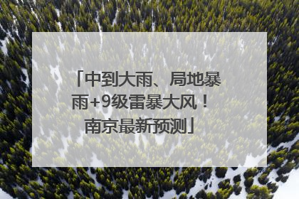 中到大雨、局地暴雨+9级雷暴大风！南京最新预测