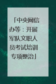 中央网信办等：开展军队文职人员考试培训专项整治