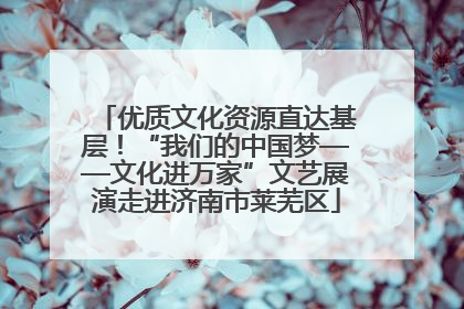 优质文化资源直达基层！“我们的中国梦——文化进万家”文艺展演走进济南市莱芜区
