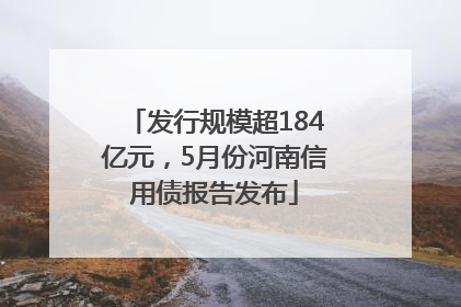 发行规模超184亿元，5月份河南信用债报告发布