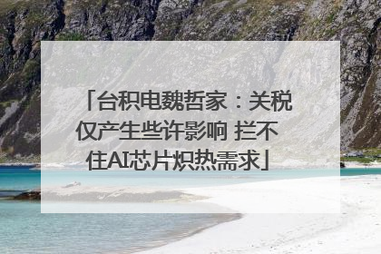 台积电魏哲家：关税仅产生些许影响 拦不住AI芯片炽热需求