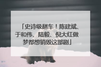史诗级翻车！陈建斌、于和伟、陆毅、倪大红做梦都想销毁这部剧
