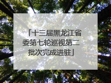 十三届黑龙江省委第七轮巡视第二批次完成进驻