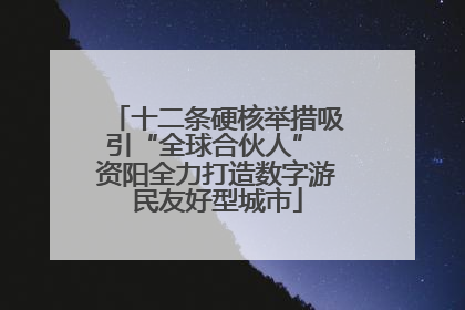 十二条硬核举措吸引“全球合伙人” 资阳全力打造数字游民友好型城市