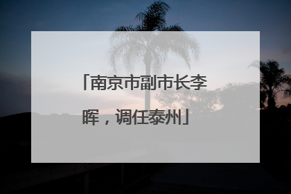 南京市副市长李晖，调任泰州