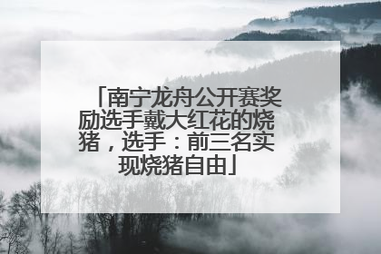 南宁龙舟公开赛奖励选手戴大红花的烧猪，选手：前三名实现烧猪自由