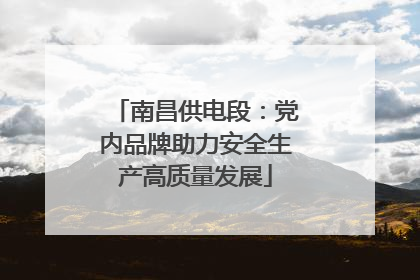 南昌供电段：党内品牌助力安全生产高质量发展